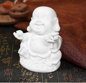 Statues de <span class=keywords><strong>Bouddha</strong></span> riant, sculptures en <span class=keywords><strong>porcelaine</strong></span> blanche, bouddhisme, signe de chance/f Bonheur/ Richesse/ Paix, décoration intérieure - Product Image 3