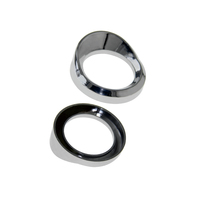Bezel Pengukur Plastik Bulat Krom BS-C-17 1,5 Inci dengan Visor untuk Speedometer/Tachometer Kendaraan