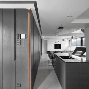 Panneaux muraux intérieurs de luxe modernes en bois brun, en plastique, imperméables, ignifuges, écologiques, pour villa haut de gamme - Product Image 6