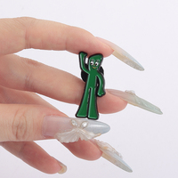Broche en émail humanoïde verte Broche de style film d'animation drôle Graffiti Art Badge Bijoux Cadeau pour les amis En gros