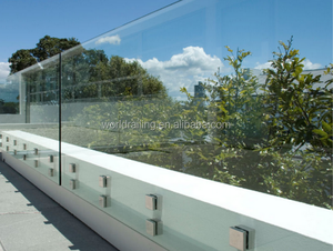 Y L le support d'entretoise de style le plus moderne garde-corps en verre noir trempé sans cadre - Product Image 5