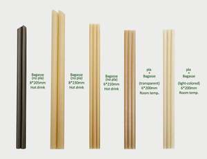 หลอดดูดน้ำ PLA ย่อยสลายได้ทางชีวภาพ ขนาด 200 มม. ยาว 230 มม. หลอดจากชานอ้อยแบบใช้แล้วทิ้ง พร้อมกระดาษห่อ - Product Image 3