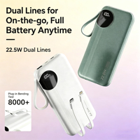 Batterie externe portable 10000mAh / 20000mAh / 30000mAh en promotion avec charge ultra-rapide, câbles intégrés, design fin et impression de logo