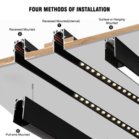 Lámpara de luz de tira magnética ultradelgada de uso comercial de 48V, sistema de iluminación de riel lineal de aluminio moderno con Chip LED Cob