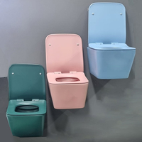 Meubles de salle de bain indépendants pour petite salle de douche, avec toilettes intégrées, style boutique, design rétro, sanitaires, couleur kaki, pour personnes à mobilité réduite