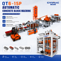 Machine automatique de fabrication de blocs de béton QT6-15 - Équipement de construction durable pour briques creuses et pavés emboîtables