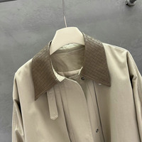 Manteau trench personnalisé Jancoco avec bordure contrastée, col embossé, veste en sergé de coton pour l'automne et l'hiver