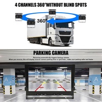 Sistema de Seguridad con Video y Detección de Punto Ciego AI BSD para Autocaravanas, Camiones y Automóviles, Cámara de 360 Grados, Monitor de Espejo Retrovisor, TV, Caja Negra