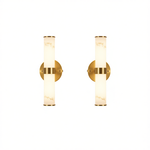 Applique murale élégante en fer doré moderne, lot de 2, luminaire vertical pour utilisation en intérieur dans les salles de bain, les couloirs, les chambres à coucher - Product Image 1