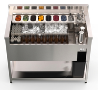 Unit Bar Counter Modular Baja Tahan Karat 304 316 Kustom, Unit Wastafel Bawah Bar, Rak Es Speed Rail 165L, Dapur Luar Ruangan Modular