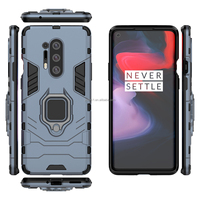 OnePlus 8 Pro-Coque robuste à double couche avec support magnétique pour voiture-Barre de protection pour pare-chocs avec anneau métallique