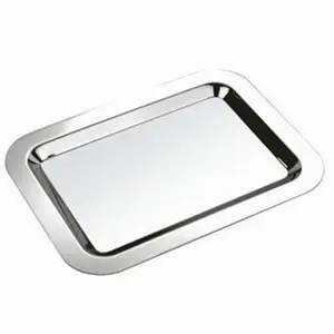 Plateau miroir de luxe en argent européen plateau de service métal rectangulaire mariage vacances bijoux plateau de rangement en acier inoxydable