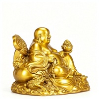 Statue de Bouddha Riant Maitreya en Résine Personnalisée, Peinte à la Main, Réaliste, pour la Décoration Intérieure, le Trésor et le Feng Shui de Prospérité (Vente en Gros)