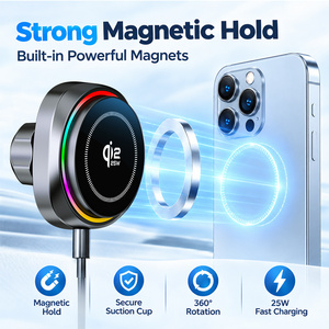 <span class=keywords><strong>Support</strong></span> magnétique pour téléphone de <span class=keywords><strong>voiture</strong></span> avec chargeur sans fil 25W, en ABS, hauteur réglable, fixation tableau de bord, base à ventouse pour surfaces rugueuses - Product Image 4