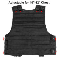 Gilet tactique Molle noir personnalisé pour la sécurité de l'entraînement en plein air et l'équipement de défense personnelle conçu en usine