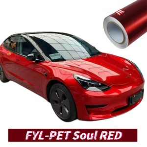 Film vinyle pour voiture PET Bright Soul Red, brillant, autocollant pour voiture, film vinyle pour envelopper les voitures - Product Image 1