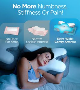 Neck Pain Relief Sleeping Cooling Stomach <strong>Back</strong> Side Sleeper Cervical Neck Arm Memory Foam <strong>Bed</strong> <strong>Pillow</strong> <strong>for</strong> Adults Side Sleepers - Product Image 3