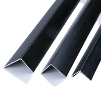 Pelindung Sudut Ubin Berbentuk L dari Aluminium Alloy Tebal 2.5mm Warna Hitam Doff, Aksesoris Tahan Lama untuk Dekorasi Tepi Dinding Hotel