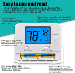 Lập trình kỹ thuật số điều khiển nhiệt cho phòng điều hòa không khí HVAC Hệ thống phần - Product Image 6