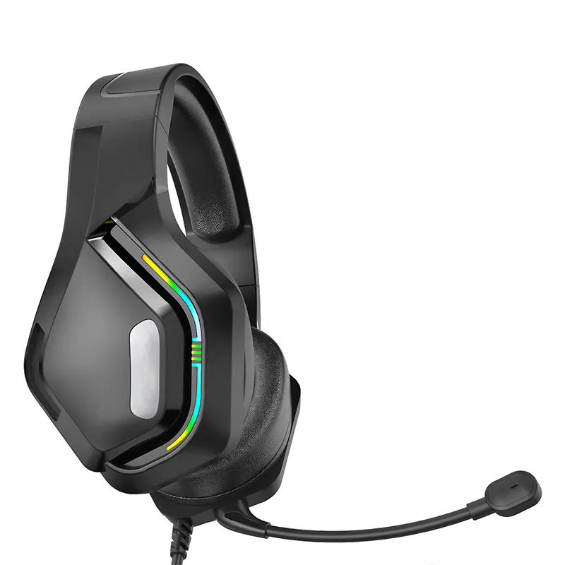 Casque de jeu filaire sur l'oreille modèle privé X60A avec microphone antibruit et lumière rvb pour jouer au jeu