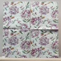 Serviette de table carrée à motif floral style aquarelle, structure 3 couches, serviette de cuisine à usage unique, idéale pour les dîners et les réceptions.