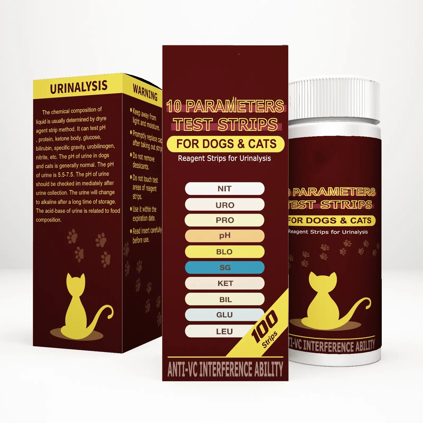 Huisdierurine Test Strips Urinetest Parametertests Voor Honden, Katten, Dierenartsen En Dieren. Nauwkeurige Testen