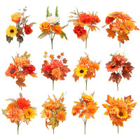 Bouquet de feuilles d'érable artificielles en plastique pour la Fête de la Récolte, décoration intérieure/extérieure réaliste, hauteur 30-100 cm, Thanksgiving, Automne