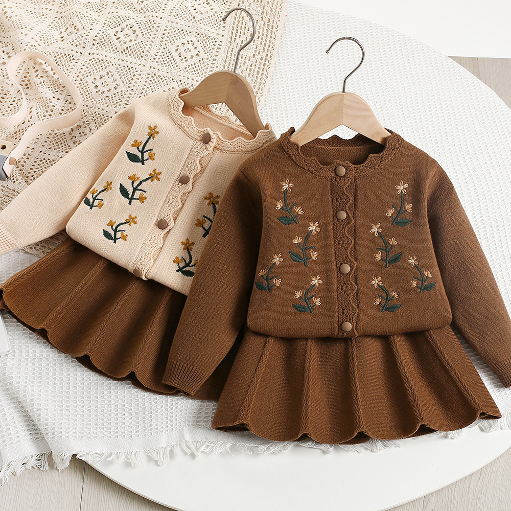 Women's 100% Cashmere 2-Piece Set - Winter Warm Sweater & Pencil Skirt Outfit (Brown, Small) - View #3