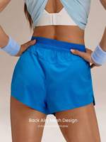 Shorts essentiels à séchage rapide avec fentes latérales et taille ajustable pour la course, le jogging, l'entraînement, le tennis, la gym, pour femmes