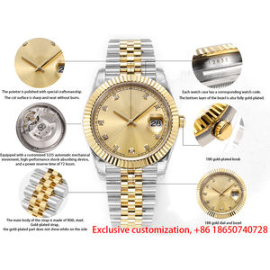 Montre mécanique automatique de luxe personnalisée en or 18 carats par un créateur de bijoux, bracelet en or jaune, fabriquée en Chine - Product Image 2