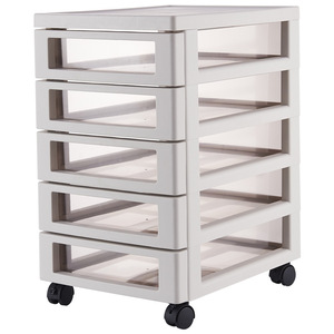 Großhandel Büro B4 Datei Organisation Kunststoff Lager regal Haushalt Desktop Make-up Transparente Schublade Lagers chrank mit Rädern - Product Image 2