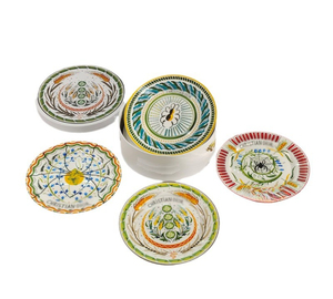 Nouvelle série rétro Printemps : Ensemble de 4 assiettes en céramique haut de gamme pour repas occidentaux, coffret cadeau pour fêtes et légumes - Product Image 1