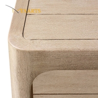 Table basse d'extérieur carrée en bois massif de haute qualité, moderne et durable, résistante aux intempéries, couleur teck, table d'appoint pour jardin et patio
