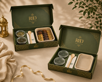 Boîte d'emballage alimentaire personnalisée avec insert amovible pour compartiments de dattes, baklava, chocolat, pâtisseries, noix, snacks, gâteaux, desserts