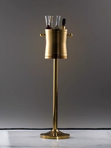 Cao Cấp Màu Đen Vàng Xô Đá Và Chủ Đặt 5L Rượu Sâm Banh Mát Với Đứng Thẳng Đứng Cho Khách Sạn Nhà Hàng Tổ Chức Sự Kiện Hiển Thị - Product Image 2