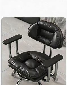 Tabouret de salon, tabouret à roulettes, tabouret bas, tabouret à roulettes universelles, petit tabouret, tabouret haut de gamme avec dossier, petite chaise - Product Image 6