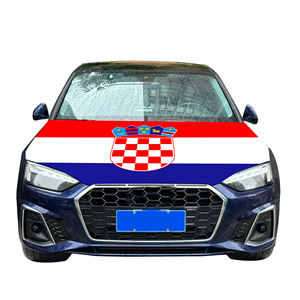 Croatie National Couverture de capot de voiture Drapeau Couverture de moteur de voiture Drapeau Vente en gros Tissu élastique personnalisé Usine Vente directe - Product Image 1