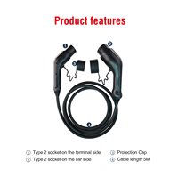 Câble de charge EV portable de marque d'alimentation demi-minute Type 2 Câble EV IP66 IEC62196 par TUV CE TUV FCC RoHs Reach Certifications