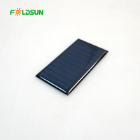 Mini panneau solaire monocristallin Foldsun PERC 70*39.5mm 0.5W 5.5V 22.7% d'efficacité, étanche à l'eau, en époxy, pour projets de bricolage, petit ventilateur