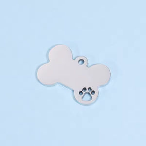 Personalizado DIY acero inoxidable en blanco sello personalizado logotipo <span class=keywords><strong>perro</strong></span> hueso hueco pata colgante encantos para collar pulsera - Product Image 4