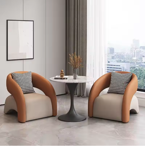 <b>Light</b> Luxury Round Table Chair Set for Hotel Negotiation Sales Office Reception Beauty Salon <b>Lounge</b> Design - Product Image 3