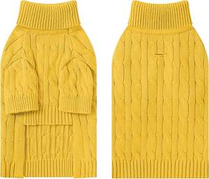 קלאסי turteneck כבל לסרוג קטן כלב סוודר תרמי סוודר חום חם בגדים לחיות מחמד - Product Image 2