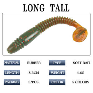 Señuelo de pesca Xy 147 Soft Bait de 83 mm y 4.6 g con cola en espiral para la pesca de lubina - Product Image 5