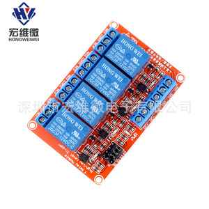 โมดูลรีเลย์ 4 ช่อง 12V ยี่ห้อ Hongwei บอร์ดขยายสัญญาณ High/Low Level Triggering บอร์ดพัฒนา - Product Image 2