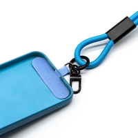 Cordon de téléphone anti-perte 2-en-1 en nylon tressé avec câble de données USB-C à charge rapide PD 60W, sangle de poignet et bandoulière, cadeau promotionnel avec logo OEM