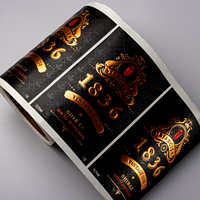 Etiquetas de Vino Personalizadas, Holográficas, Autoadhesivas, de Papel Texturizado de Lujo, con Relieve y Lámina Dorada para Vino y Cerveza