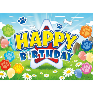 Bannière de fête d'anniversaire et de baby shower sur le thème des chiens, avec motif <span class=keywords><strong>Pat</strong></span>' <span class=keywords><strong>Patrouille</strong></span>, bleu et <span class=keywords><strong>orange</strong></span>, pour décorations et ballons - Product Image 5