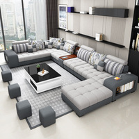 Canapé d'angle en tissu pour salon, style moderne et minimaliste, combinaison de meubles nordiques avec structure solide, prix de gros