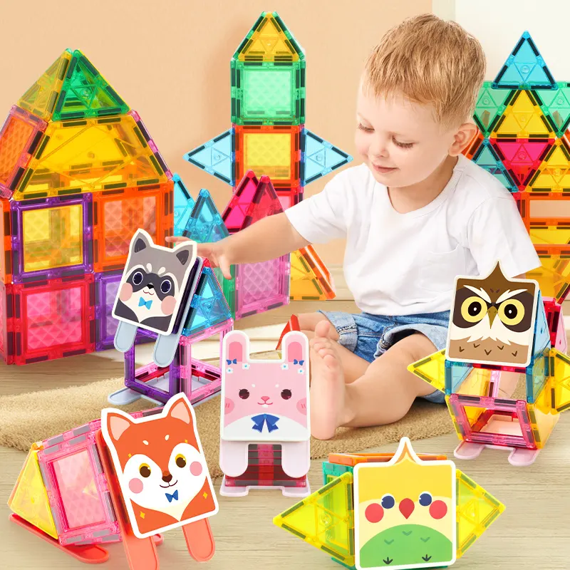 KEBO Magnetic Tiles Shape Blocks Educational Toy Construction For Kids