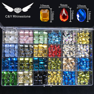 CY N2 Bling azul Rosa AB Mocha en forma de cristal caja de diamantes de imitación para uñas Piedras Blancas diamantes de imitación para uñas - Product Image 5